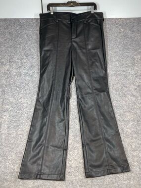 Torrid Black Faux Leather Flare Pants Size 14R Y2K Moto Festival Chic Party Fall